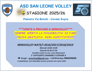 Minivolley Volantino sempre aperta 2025-26